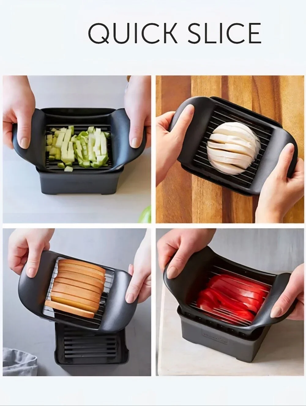 Pampered Chef Quick Slice #1181 Food Slicer 11 Blade + Protective Cover
